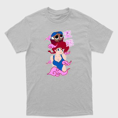 Camiseta Básica Ranma e Velho Happosai - Ranma  Cinza 