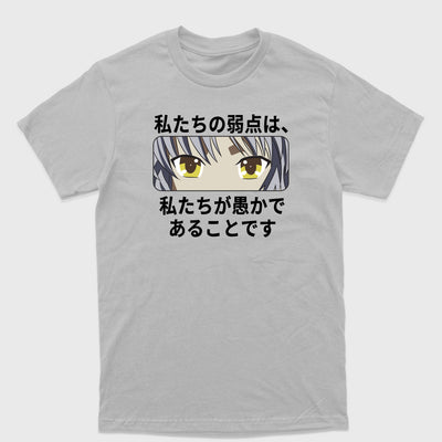 Camiseta Básica Rebels Against the God Angel Beats-cinza