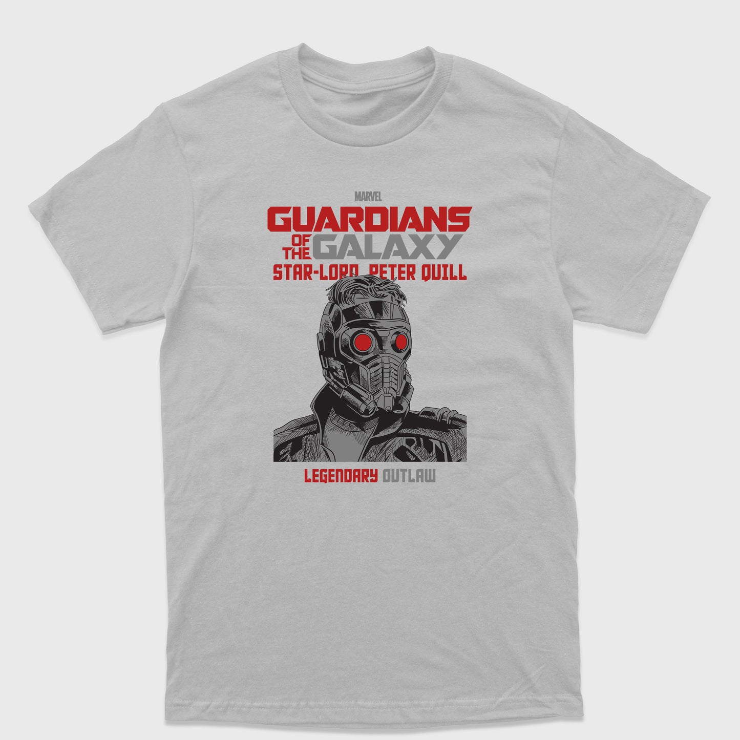 Camiseta Básica Star Lord Guardiões da Galáxia Cinza 