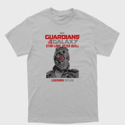Camiseta Básica Star Lord Guardiões da Galáxia Cinza 