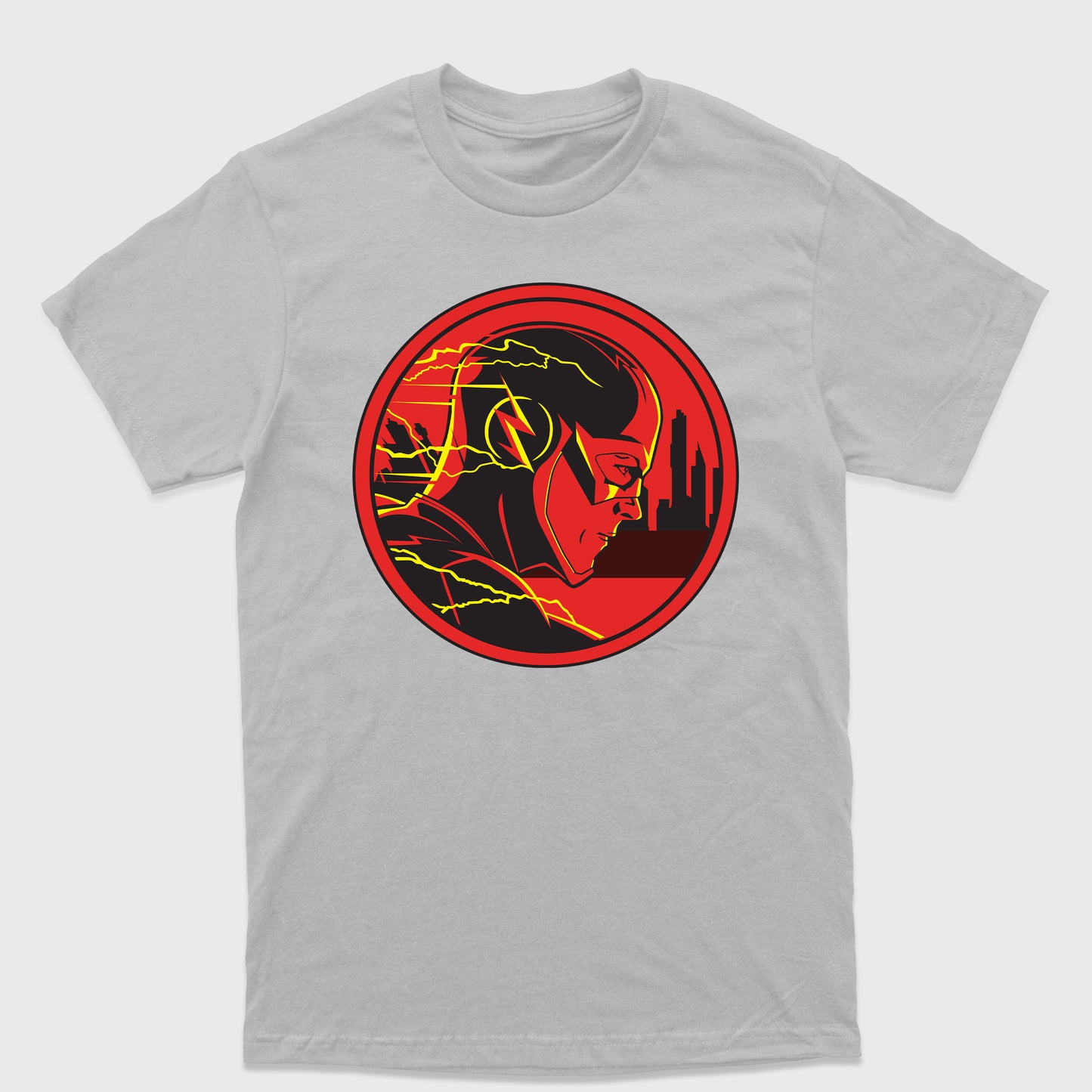 Camiseta Básica The Flash Head Cinza