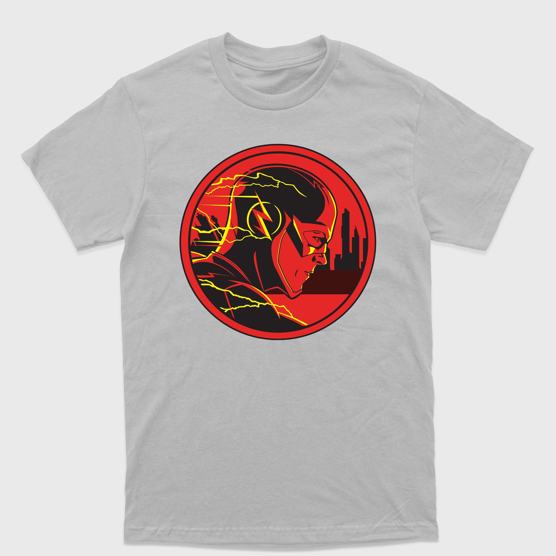 Camiseta Básica The Flash Head Cinza