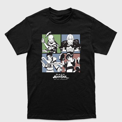 Camiseta Básica Aang Iroh Katara e Toph Avatar