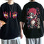 Camiseta Básica Akaza Lua Superior Demon Slayer- preto