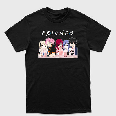 Camiseta Básica Anime Fairy Tail Friends Preto