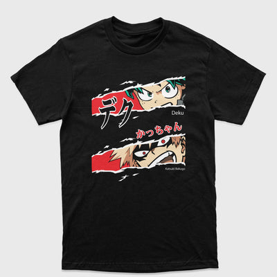 Camiseta Básica Deku e Kacchan My Hero Academy