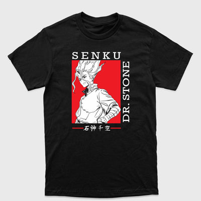 Camiseta Básica Dr. Stone Senku Ishigami Preto