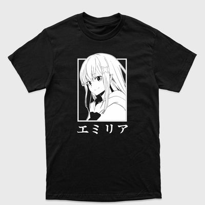 Camiseta Básica Emília ReZero Preto