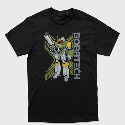 Camiseta Básica Green Mecha Robotech Anime Preto