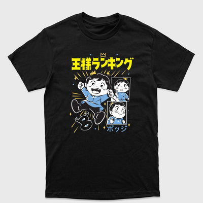 Camiseta Básica preta Happy Bojji Ranking of Kings