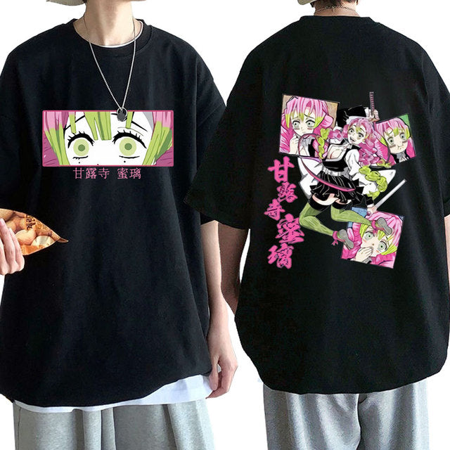Camiseta Básica Kanroji Mitsuri Demon Slayer- PRETO