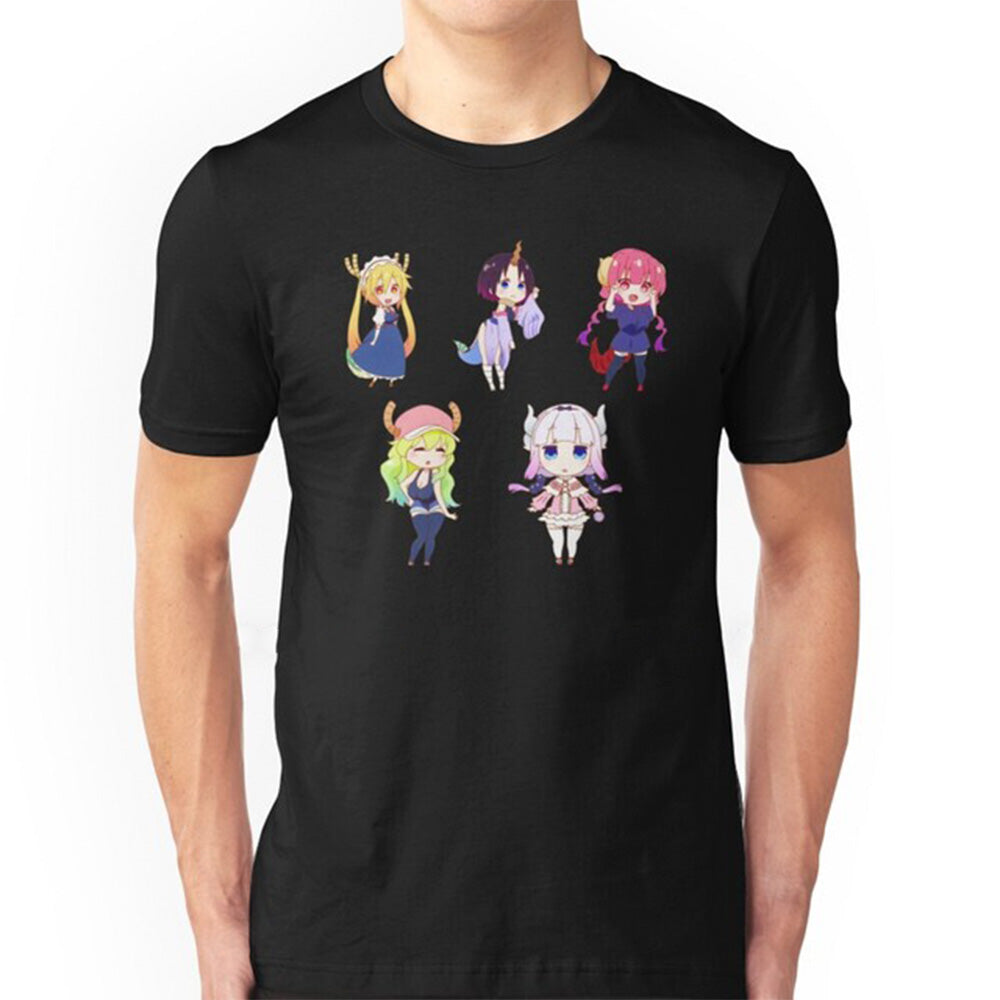 Camiseta Básica Personagens Chibi Kobayashi San Maid Dragon