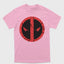 Camiseta Básica Deadpool Logo Rosa Bebê 