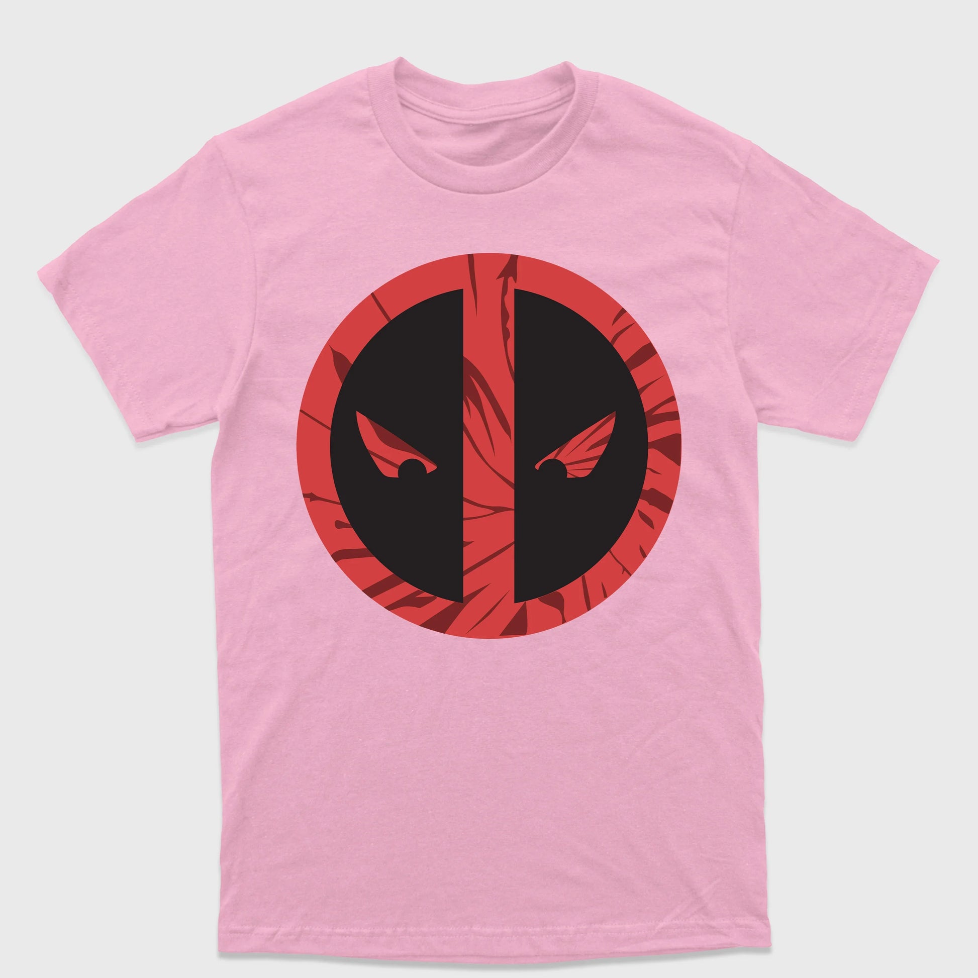 Camiseta Básica Deadpool Logo Rosa Bebê 