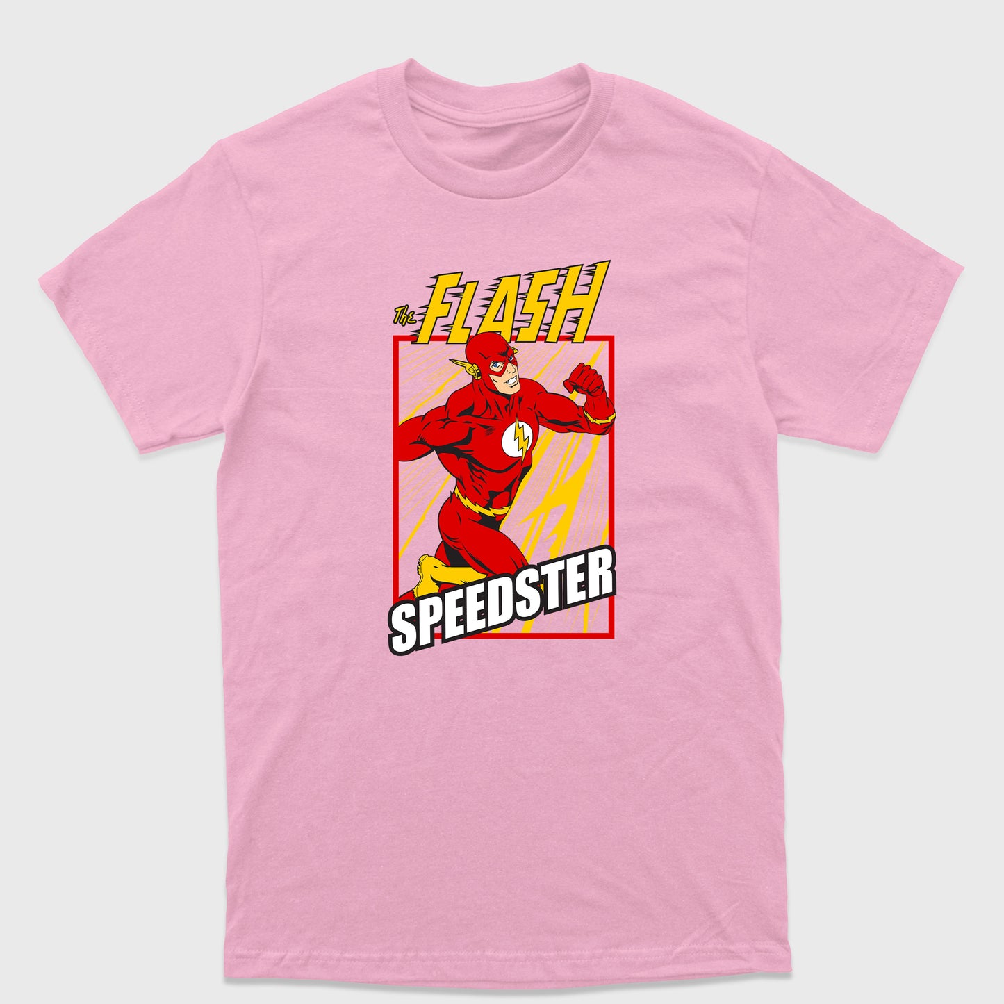 Camiseta Básica Flash Speedster Rosa Bebê 