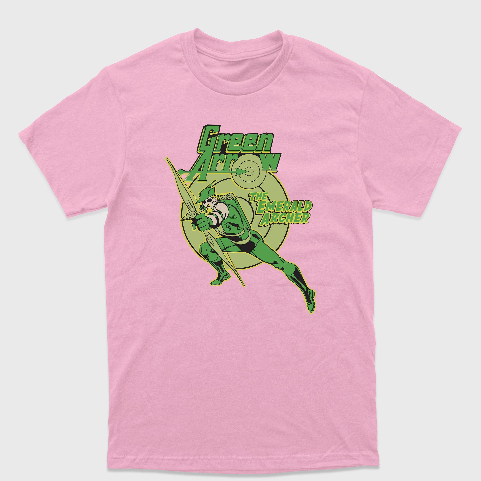 Camiseta Básica Green Arrow DC Comics Rosa Bebê 
