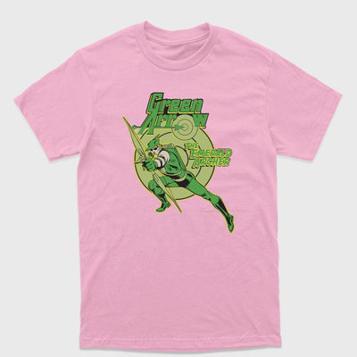 Camiseta Básica Green Arrow DC Comics Rosa Bebê 