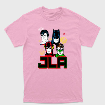 Camiseta Básica Justice League JLA Rosa Bebê