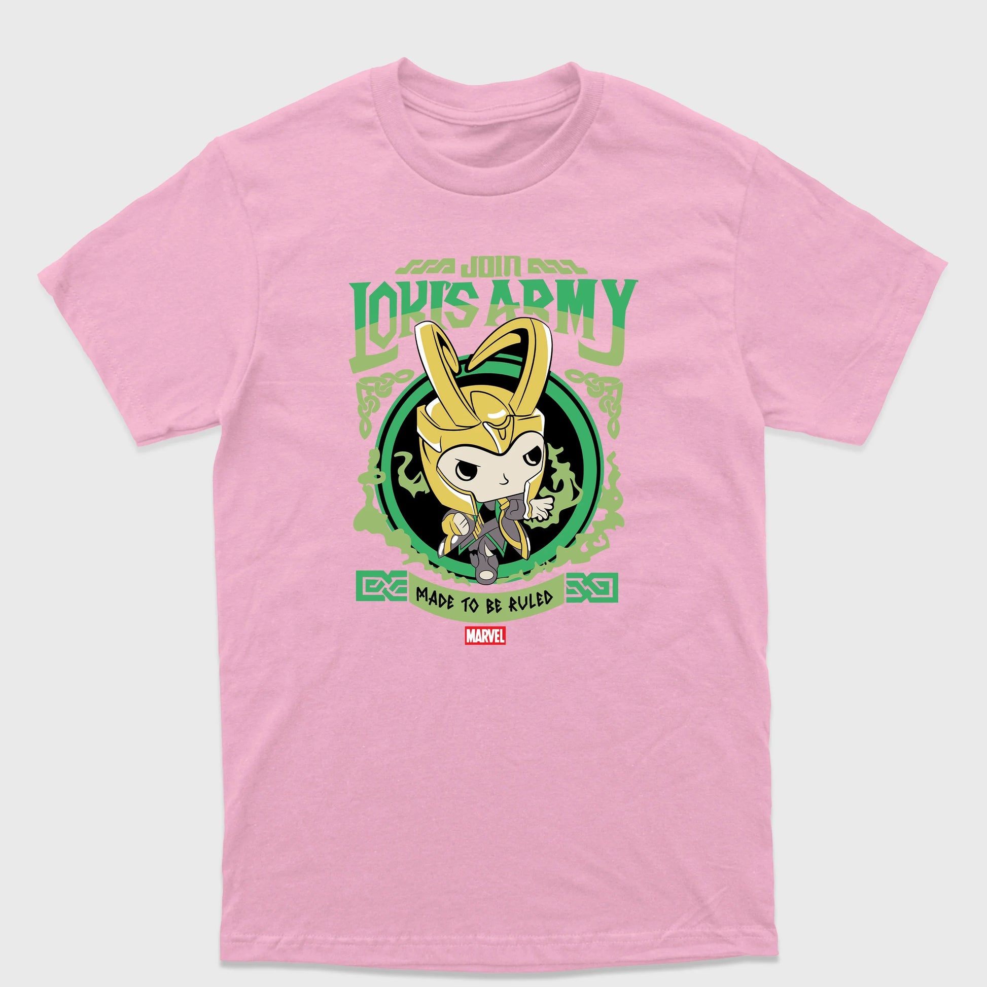 Camiseta Básica Loki Chibi Rosa bebê 