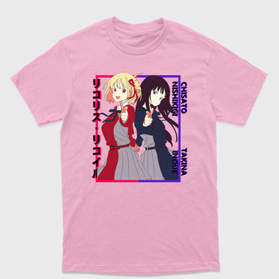 Camiseta Básica Lycoris Recoil Chisato e Takina