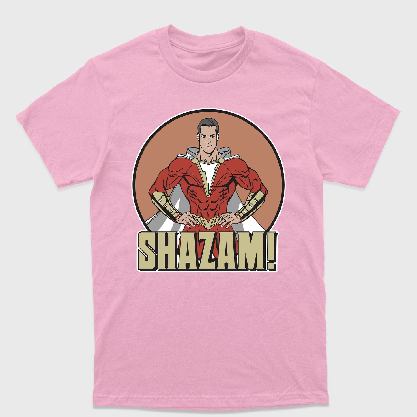Camiseta Básica Shazam! DC Comics Rosa Bebê 