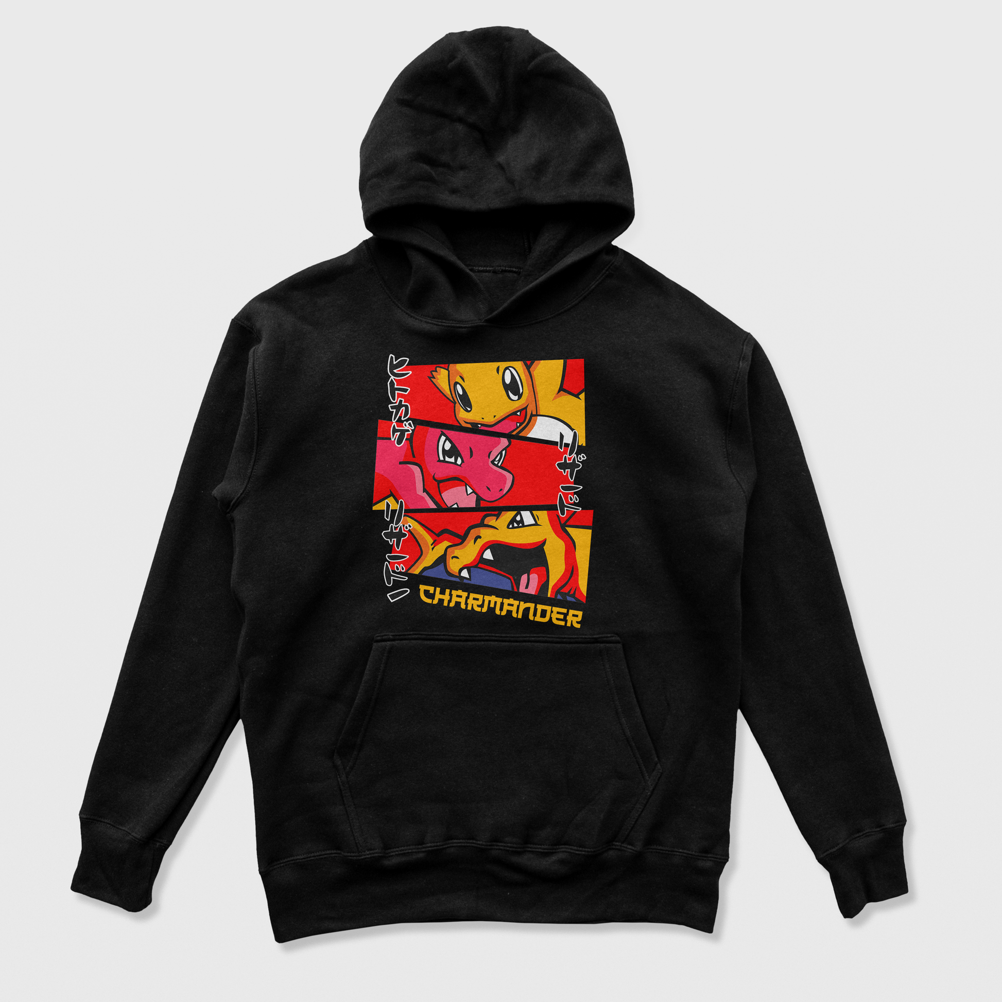 Moletom Canguru Charmander Evoluções Pokemon preto