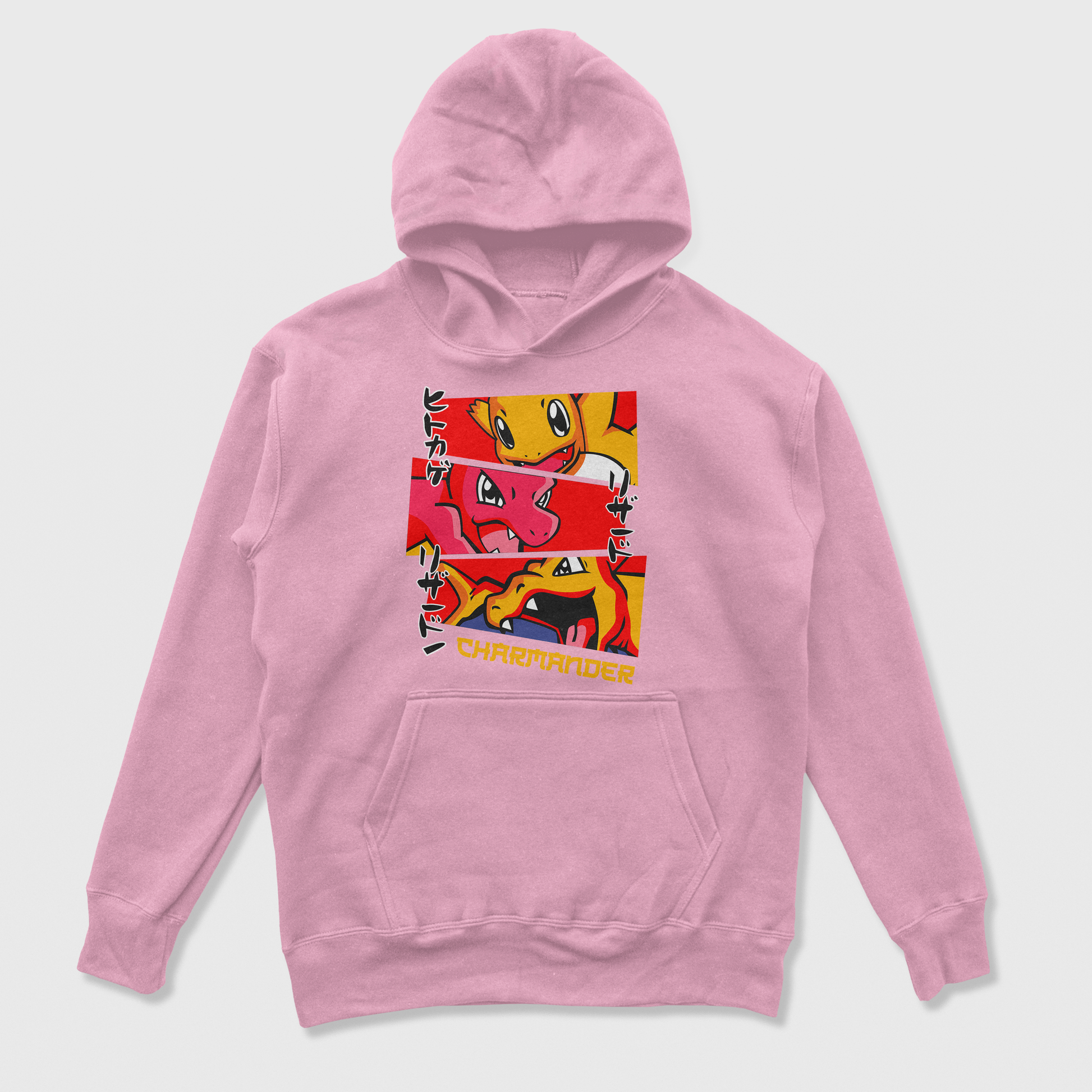 Moletom Canguru Charmander Evoluções Pokemon rosa bebê
