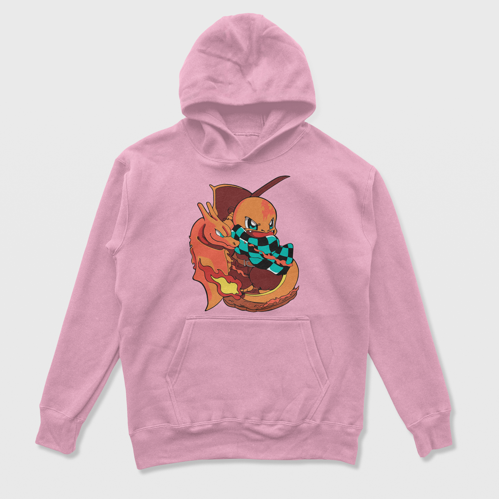 Moletom Canguru Charmander Tanjiro Pokemon rosa bebê