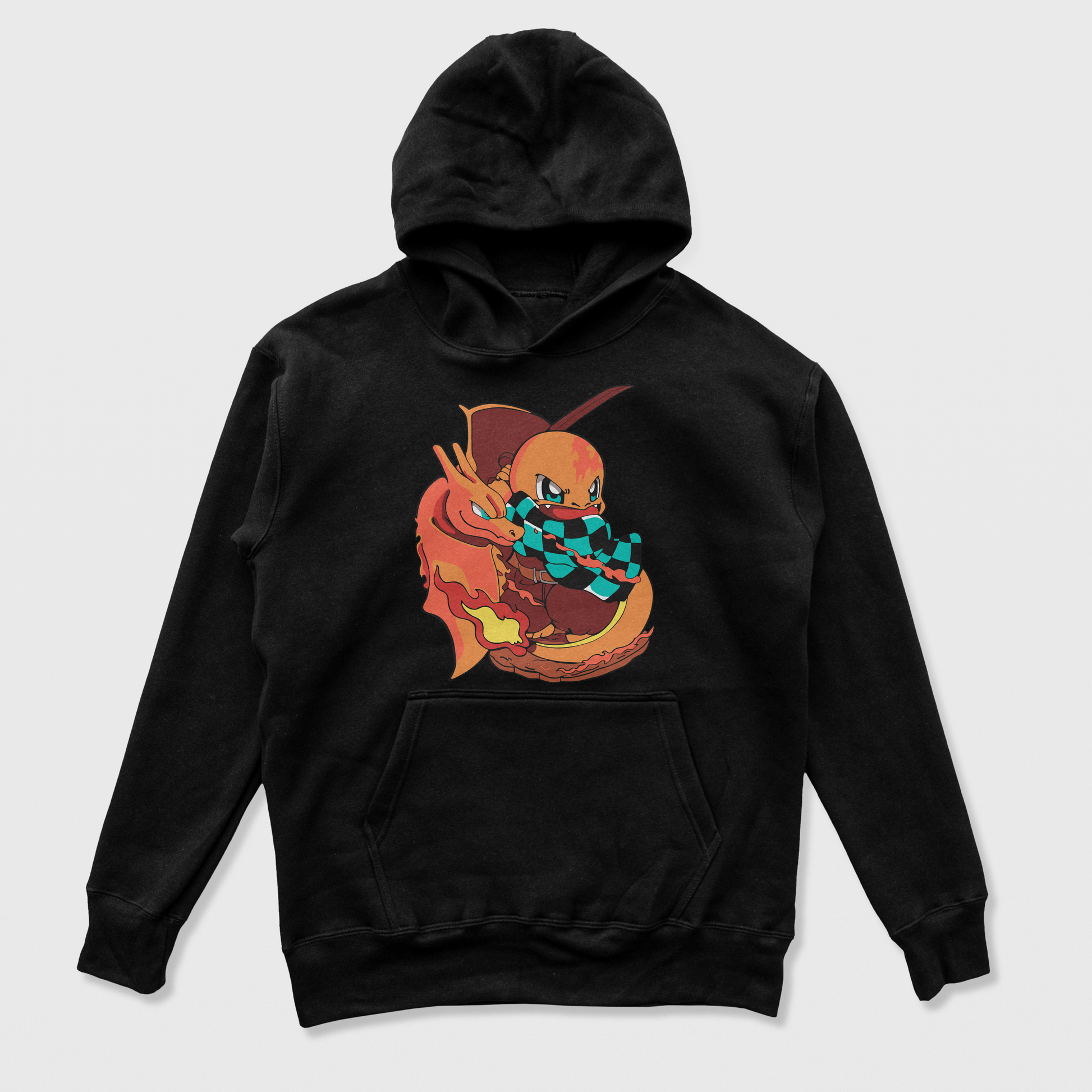 Moletom Canguru Charmander Tanjiro Pokemon preto