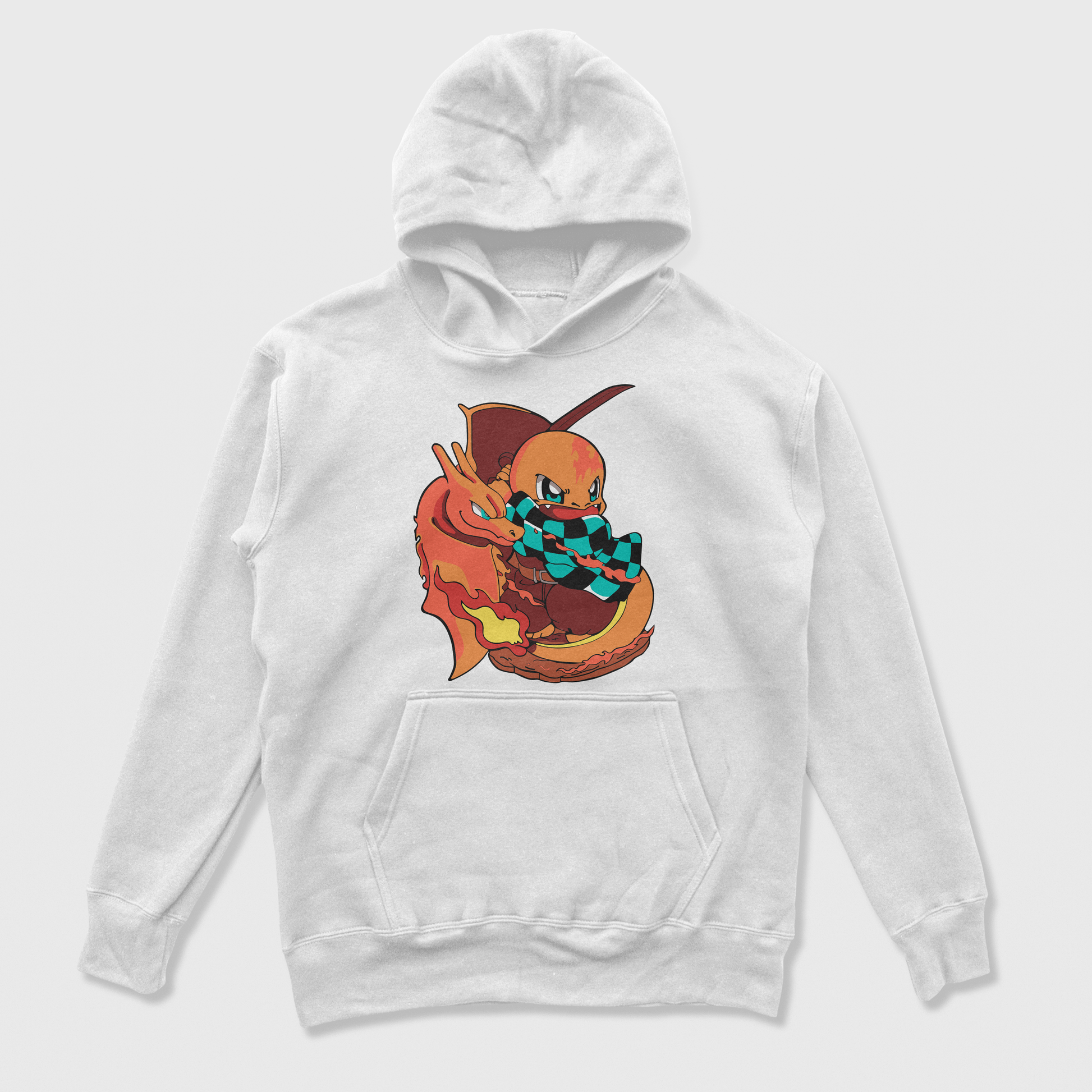 Moletom Canguru Charmander Tanjiro Pokemon branca