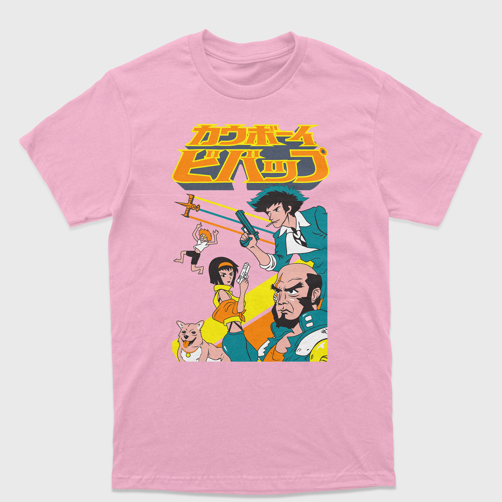 Camiseta Cowboy Bebop Personagens-rosa bebe