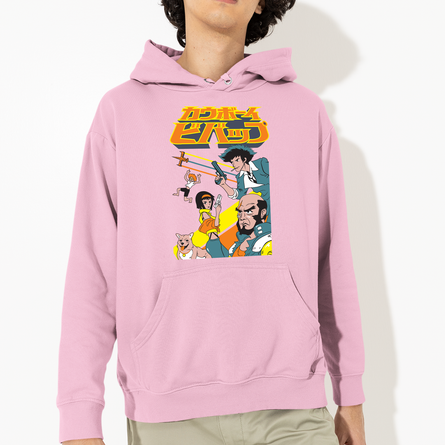 Moletom Canguru Cowboy Bebop Personagens-rosa bebe