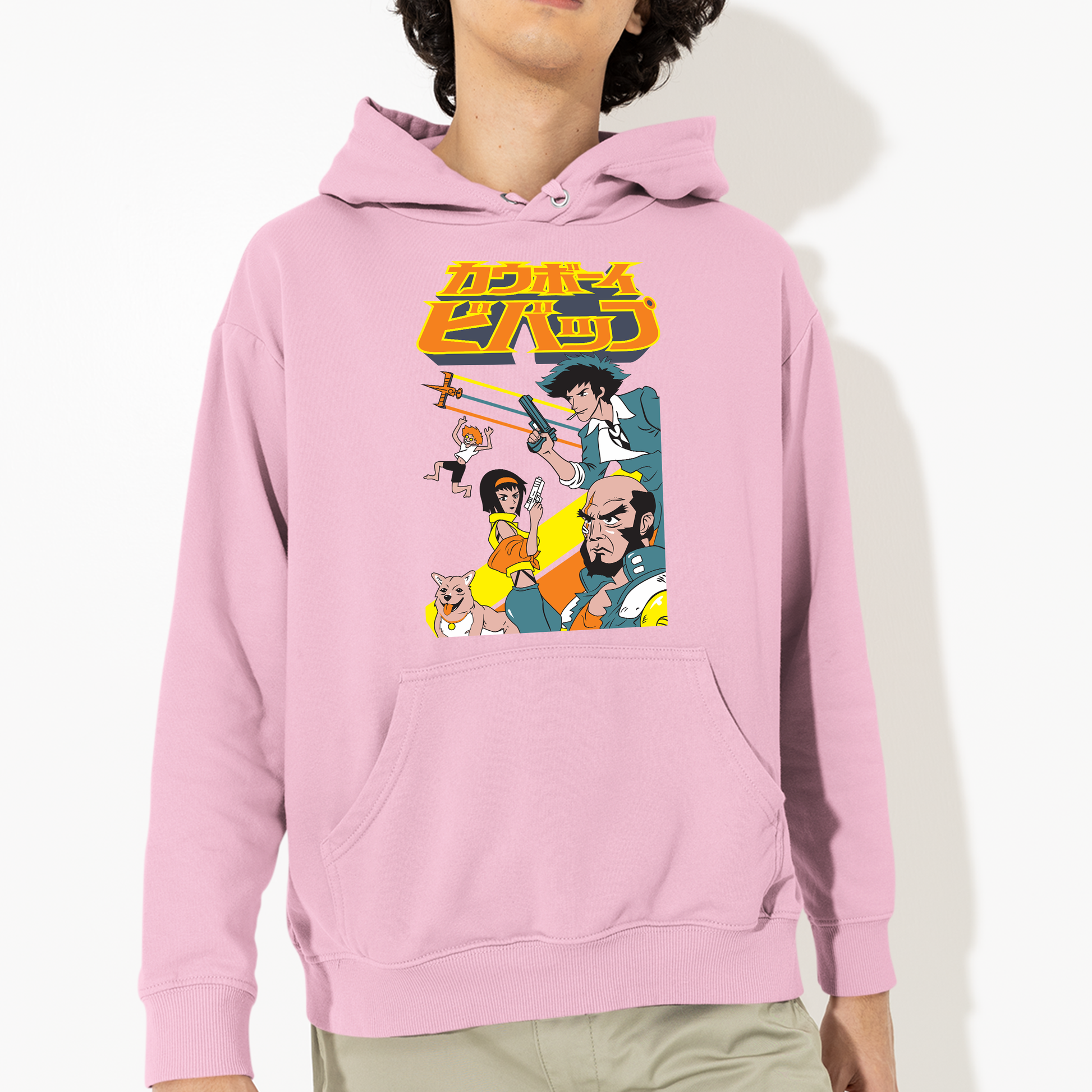 Moletom Canguru Cowboy Bebop Personagens-rosa bebe