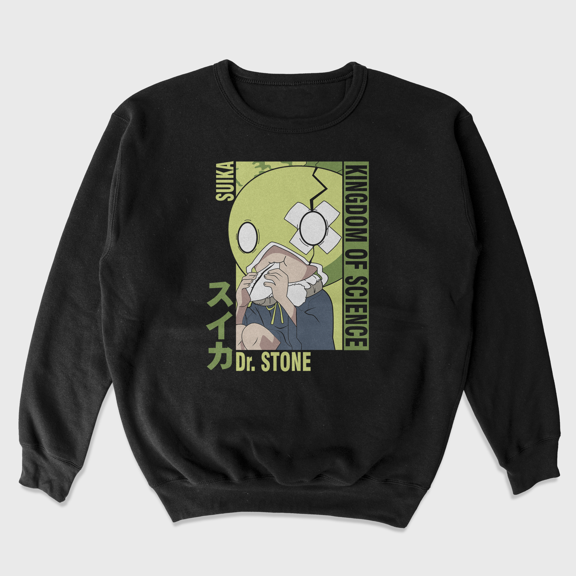 Moletom Gola Redonda  Dr Stone Kingdom Of Science Preto