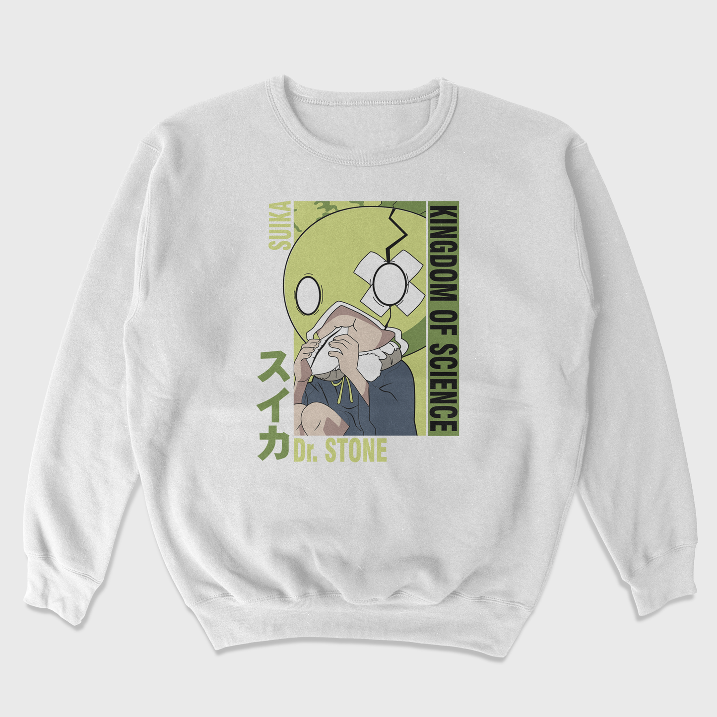 Moletom Gola Redonda  Dr Stone Kingdom Of Science Branco