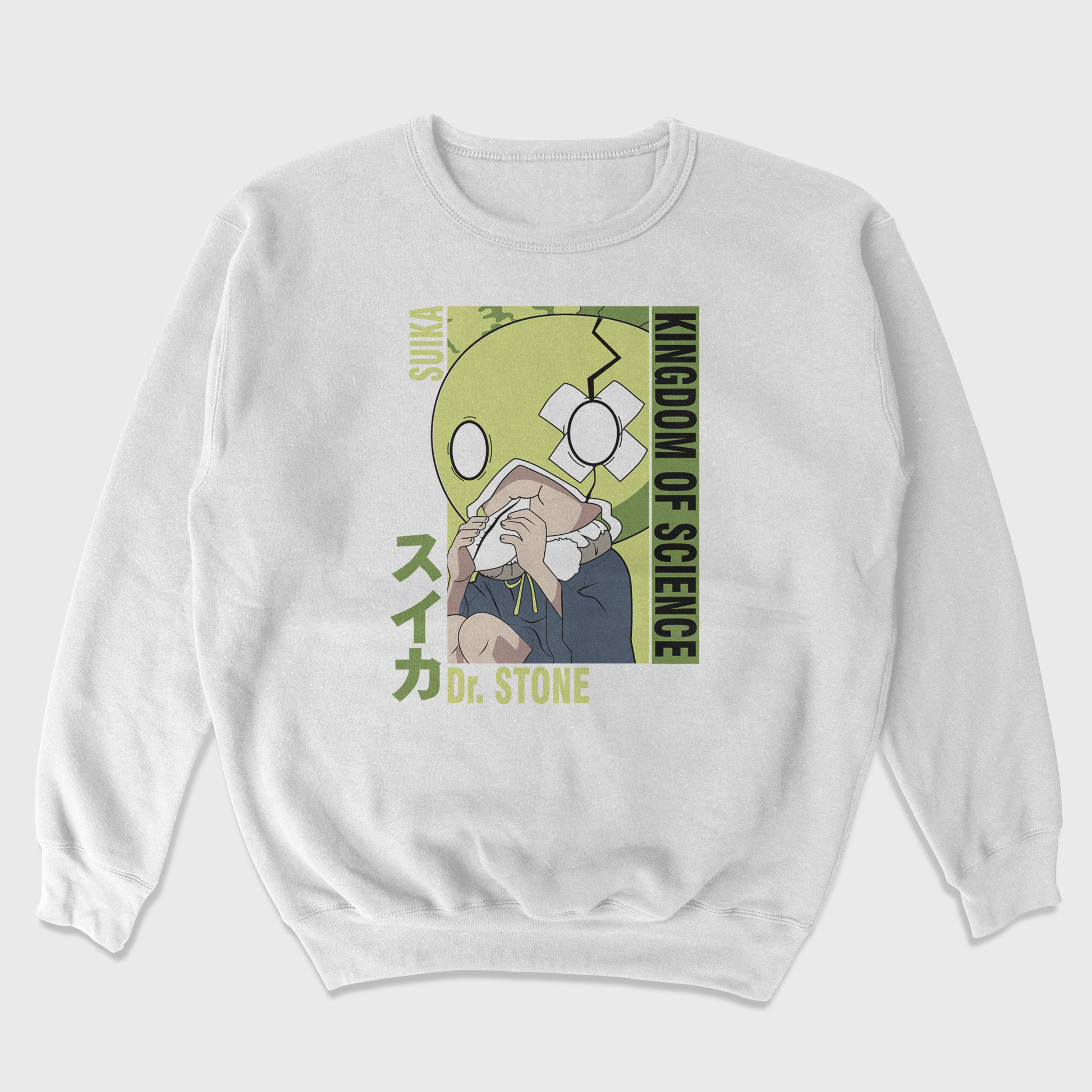 Moletom Gola Redonda  Dr Stone Kingdom Of Science Branco