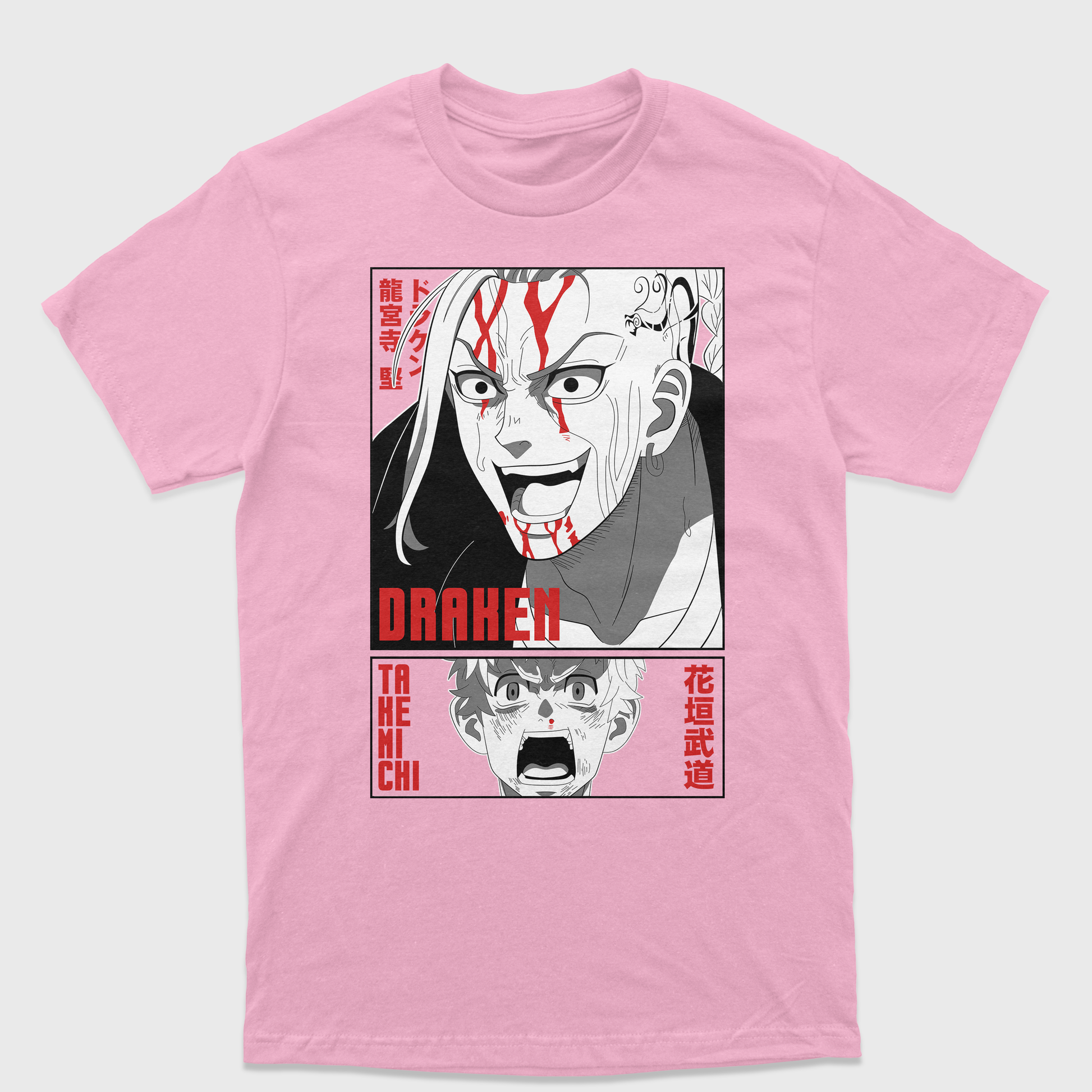 Camiseta Draken Takemichi Tokyo Revengers Rosa Bebê