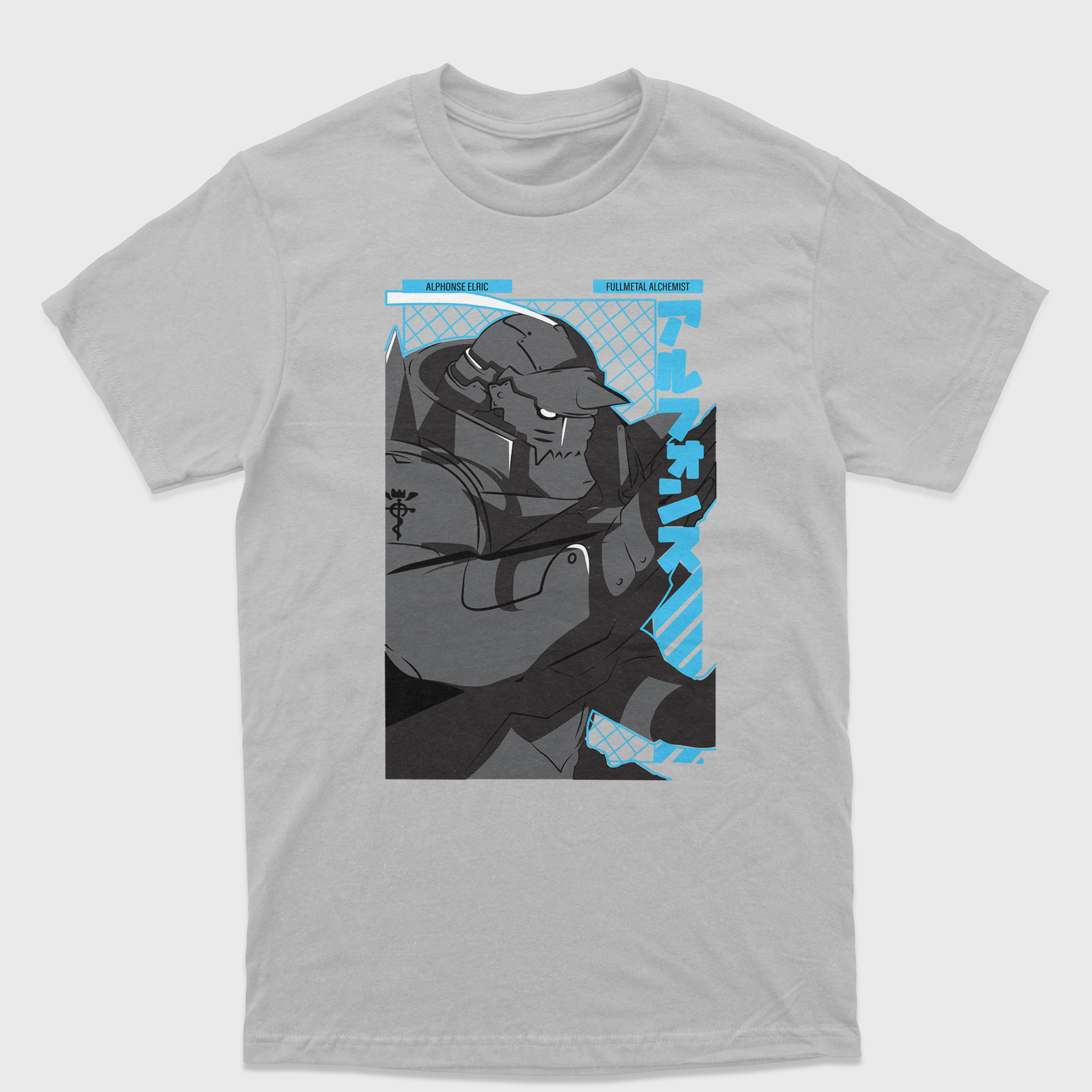 Camiseta Fullmetal Alchemist Alphonse Elric Cinza 