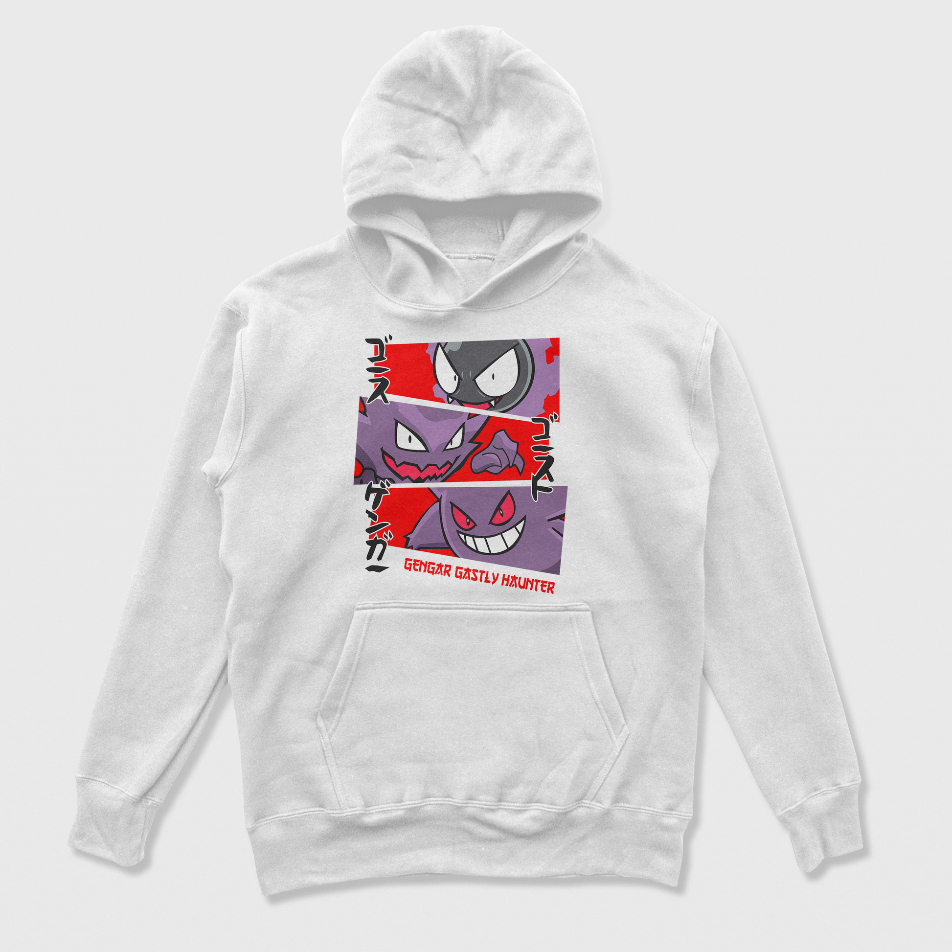 Moletom Canguru Gengar Pokemon Pokebola branca
