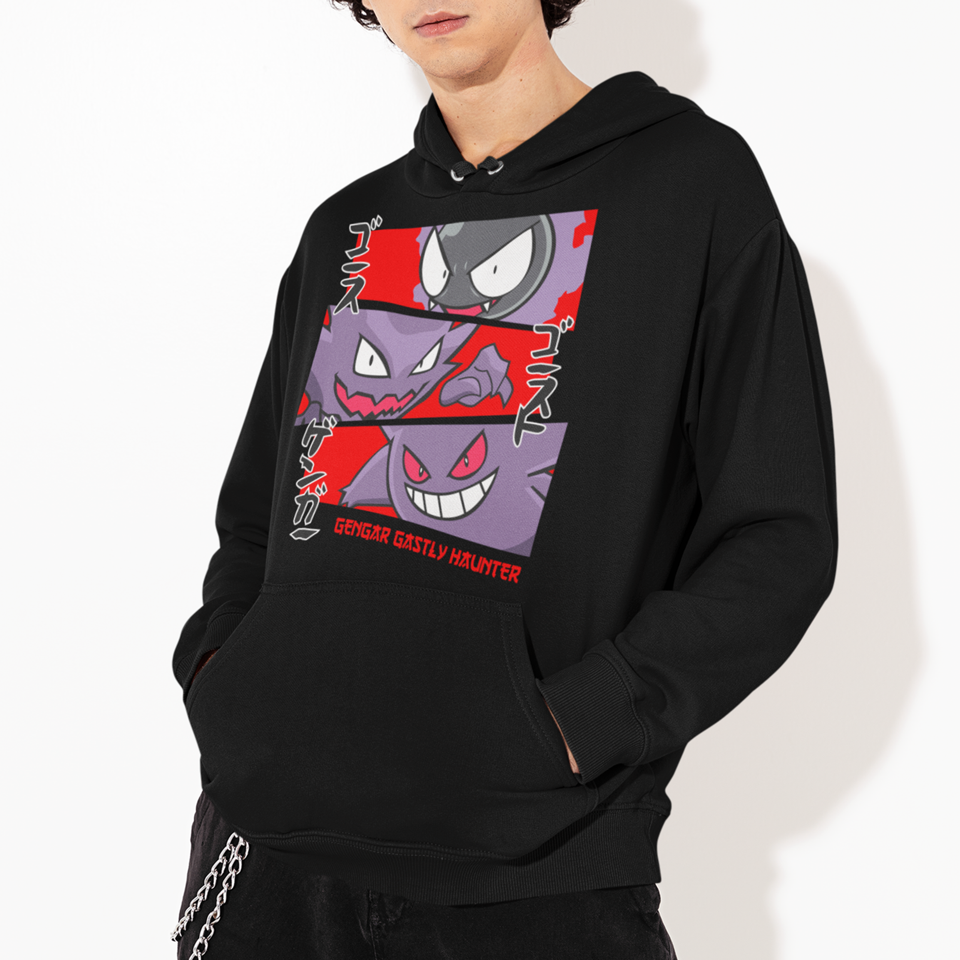 Moletom Canguru Gengar Pokemon Pokebola Preto