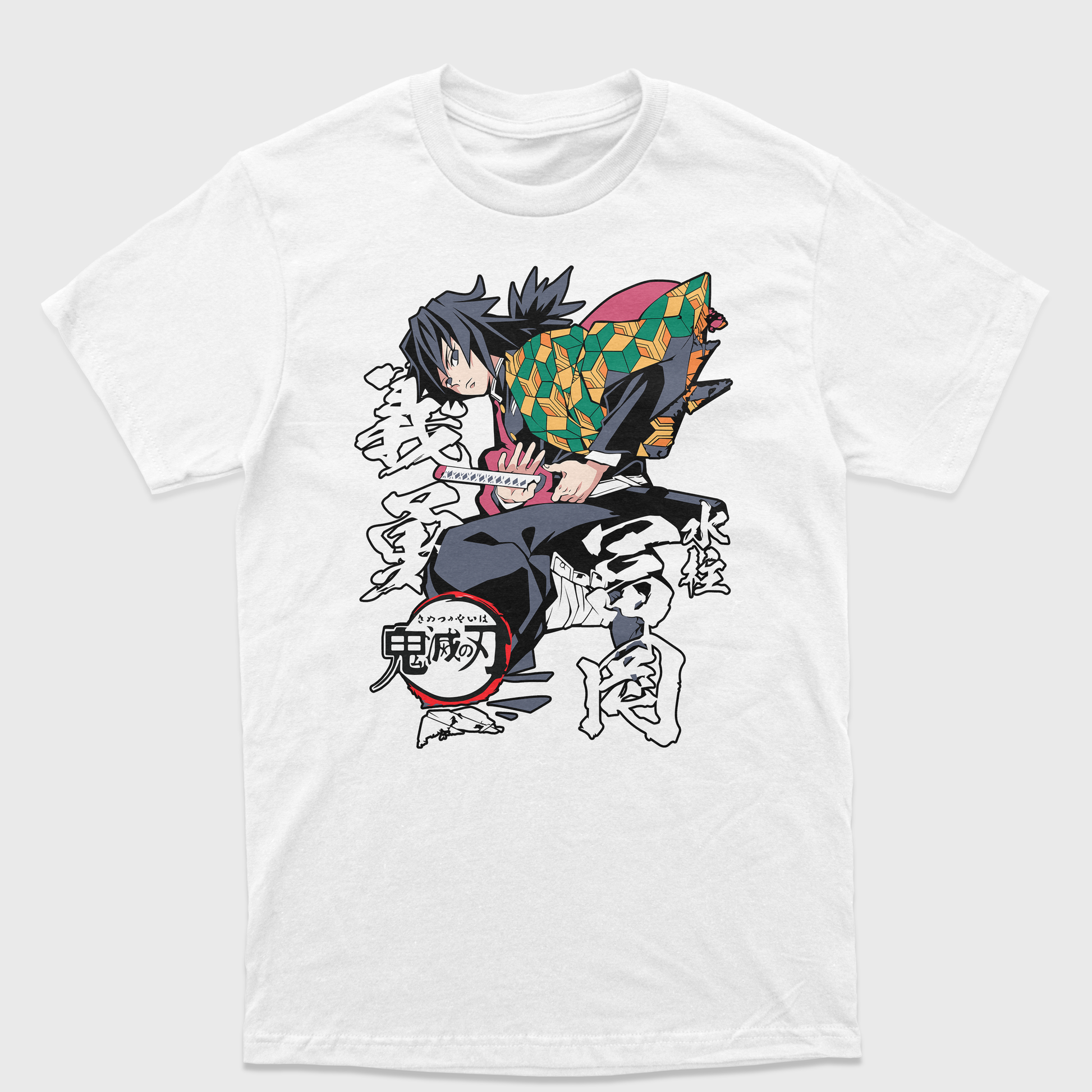 Camiseta Giyu Tomioka Demon Slayer-branco