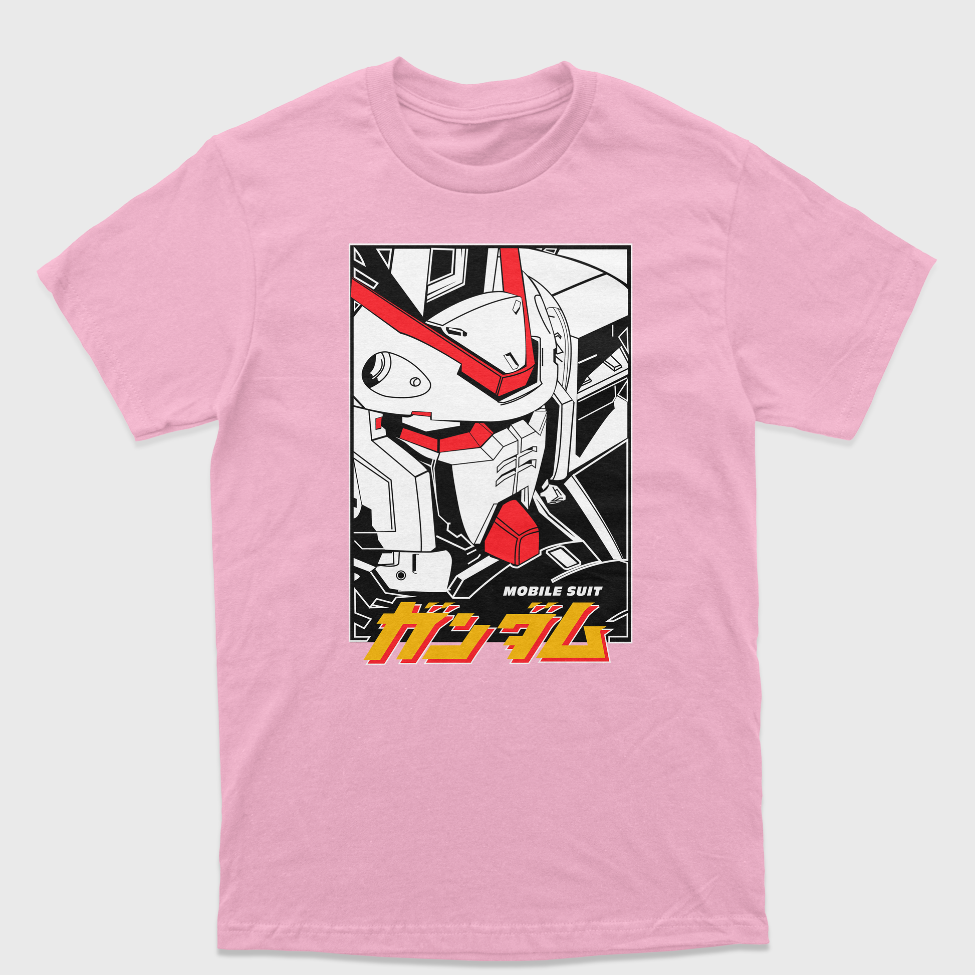 Camiseta Gundam Mobile Suit Rosa Bebê 