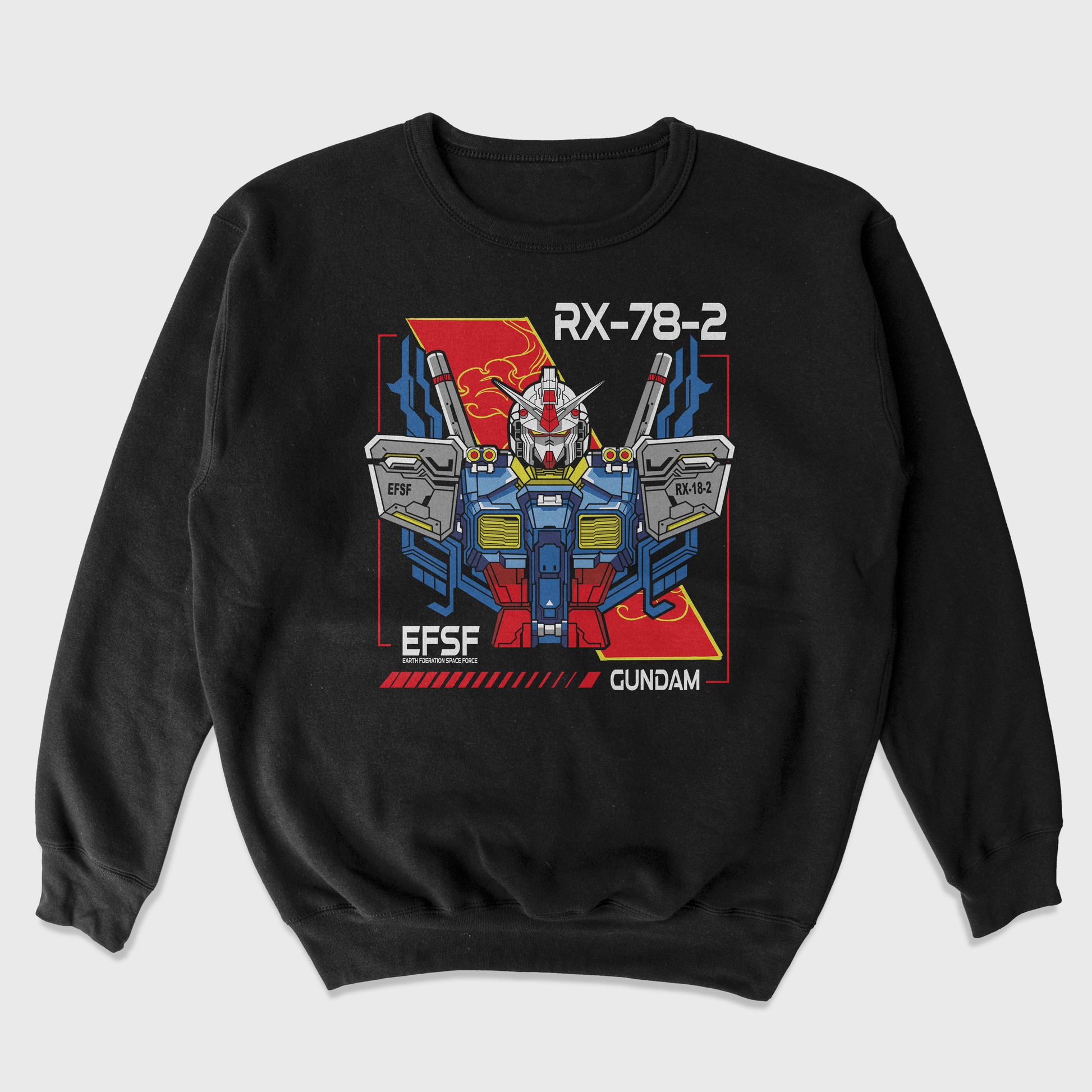 Moletom Gola Redonda Gundam RX-78-2 Preto
