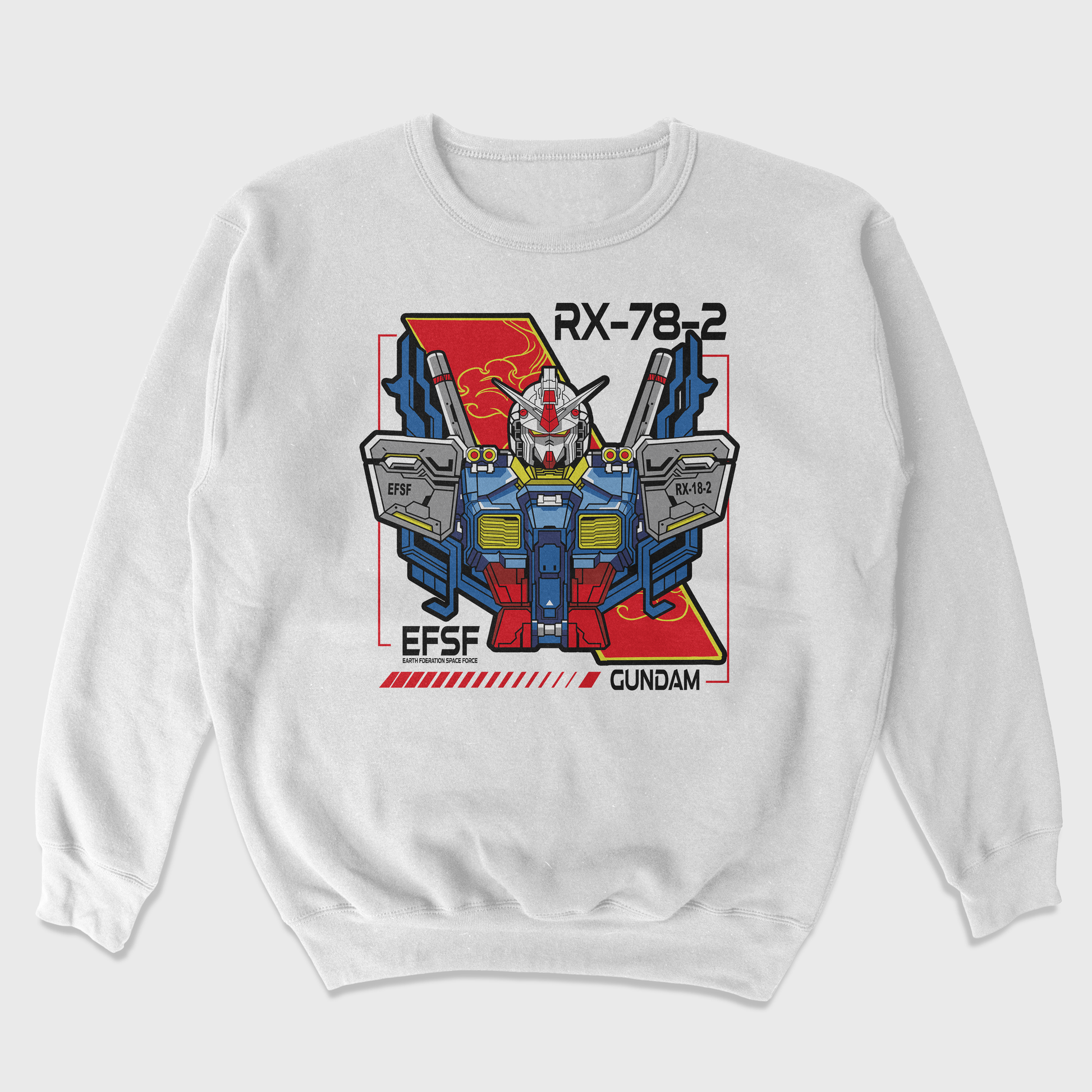 Moletom Gola Redonda Gundam RX-78-2 Branco
