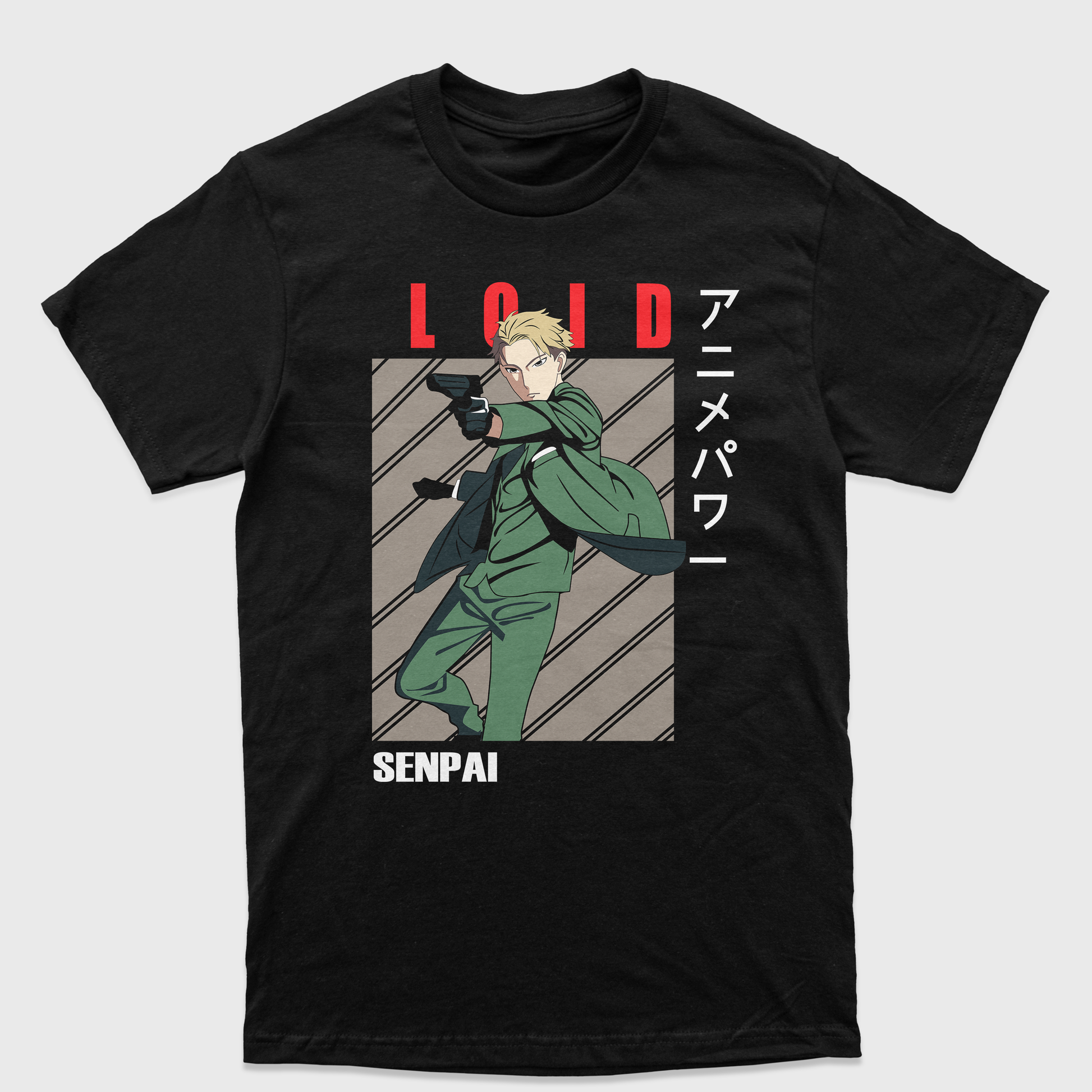 Camiseta Loid Senpai Spy x Family-preto