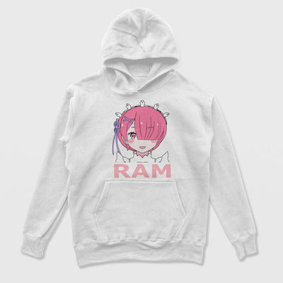 Moletom Canguru Ram Face ReZero Branco