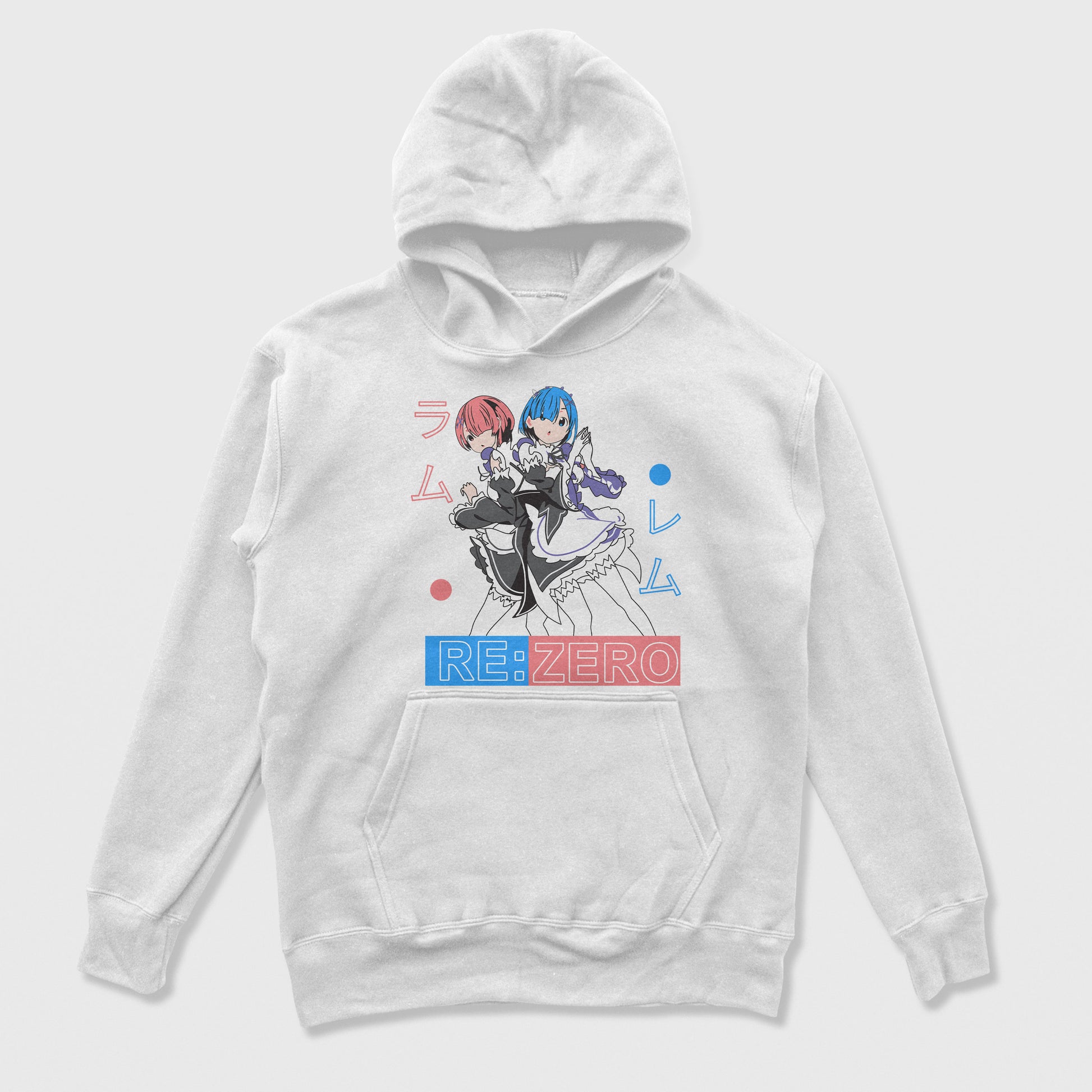 Moletom Canguru Ram e Rem ReZero Branco
