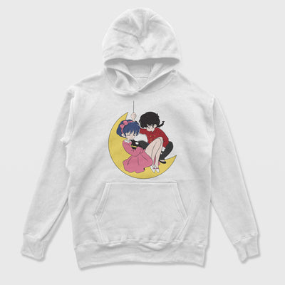 Moletom Canguru Ranma e Akane Ilustração Fofa Branco