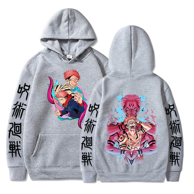 Moletom Canguru Sukuna e Yuji Jujutsu Kaisen