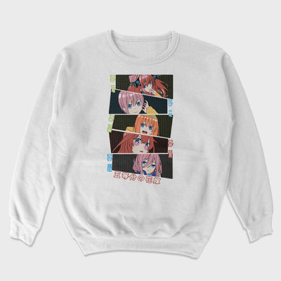 Moletom Gola Redonda Faces Five Sisters The Quintessential Quintuplets Branco